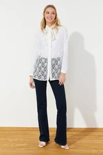 Trendyol White Embroidery Lace Stylish Woven Shirt