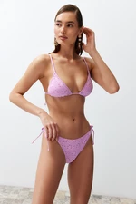 Trendyol Pink Triangle Tie Premium Fabric Regular Bikini Set