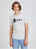 Krémové pánske tričko Guess Belty - Muži