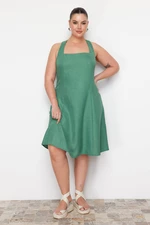 Trendyol Curve Green Aerobin Woven Plus Size Dress