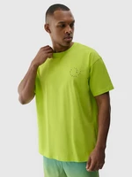 Pánské tričko oversize s potiskem - zelené