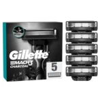 GILLETTE Mach3 Charcoal Náhradní hlavice do holicího strojku pro muže 5 ks