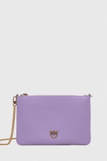 Kožená kabelka Pinko fialová farba, 100455.A0F1