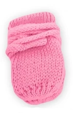 Kojenecké rukavičky pletené, zimní - růžové/malinové, Baby Nellys, vel. 56-68 (0-6 m)