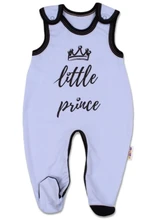 Baby Nellys Kojenecké bavlněné dupačky, Little Prince - modré, vel. 56 (1-2m)