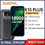 Oukitel K15 Plus Mobile Phones 10000mAh 6.52'' Display Android Unlocked Smartphone 13MP Triple Rear Cameras NFC Cellphones