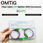 10pcs Free Shipping 10/90 20/80 30/70 40/60 50/50 35/65 25/75 15/85 Fiber Splitter, 1x2 FBT Splitter with SC/APC Connector
