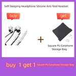 Soft Sleeping Headphone Silicone Anti-fold Headset In-Ear Earphones With Noise Cancelling 3.5mm Headphones Universal For Huawei