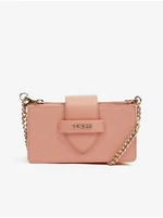 Light pink women's crossbody handbag Guess Card Case On Chain - Women