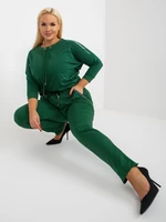 Dark green plus size sweatpants with elastic waistband by Savage