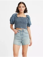Levi&#39;s Blue Ladies Cropped Blouse with Balloon Sleeves Levi&#39;s® - Ladies