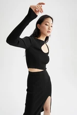 DEFACTO Fitted Long Sleeve One Arm Crop Jumper