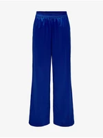 Dark blue ladies satin wide trousers ONLY Victoria - Women