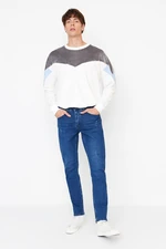 Trendyol Navy Blue Men's Rake Destroyed Slim Fit Jeans