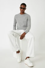 Koton Men's Gray Basic Sweater