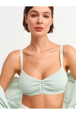 Dilvin Women's Pleated Straps Bustier Front-mint 1036