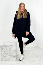 Cotton set insulated sweatshirt + leggings black