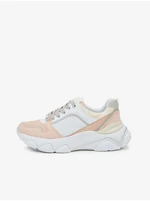 White-pink women's sneakers on the Guess platform - Women