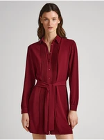 Burgundy Ladies Shirt Dress Pepe Jeans Gissa - Ladies