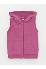 LC Waikiki Basic Girls' Hoodie with Zipper Vest