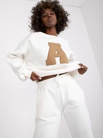 Cotton sweatshirt Ecru with pockets Edvige
