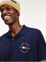 Dark blue mens polo shirt Tommy Hilfiger Icon Logo Interlock - Men Dark blue mens polo shirt Tommy Hilfiger Icon Logo Interlock - Men