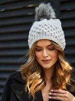 Light gray winter cap