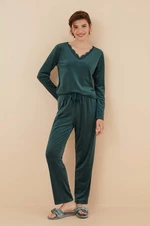 Pyžamo women'secret SOFT TOUCH FRANCHISEE zelená barva, 3596066