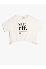 Koton T-Shirt with an elegant print. Lûgat365 Licensed Short Sleeve Crew Neck Cotton.