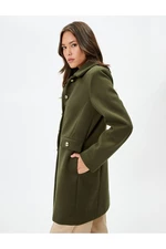 Koton Cachet Coat Gold Buttoned Cuff Collar Pocket