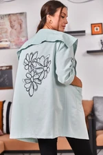 armonika Women's Mint Back Floral Printed Seasonal Jacket