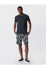 Koton Shorts with Lace-up Waist Abstract Print Slim Fit with Pockets.