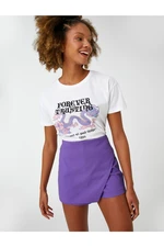 Koton Far Eastern Printed T-Shirt, Crew Neck Short Sleeved