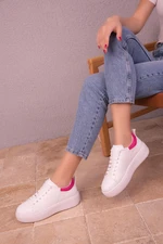 Soho White-Fuchsia Women's Sneakers 18004
