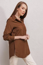 Bigdart 3879 Oversize Pocket Shirt - Brown