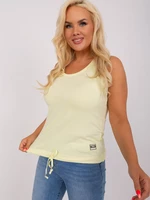 Light yellow women's sleeveless top plus sizes
