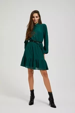 Dress with a flared bottom and belt