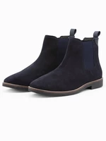 Ombre Men's leather boots - navy blue