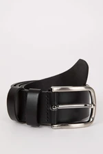 DEFACTO Man Oval Buckle Leather Jean Belt