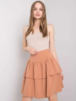 Mini skirt with flared camel