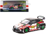 Toyota Yaris 87 Red and White with Black Top and Graphics "Monster Energy - Pandem Drift Car" "Hobby64" Series 1/64 Diecast Model Car by Tarmac Works