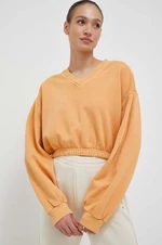Bavlněná mikina Reebok Classic dámská, oranžová barva, hladká