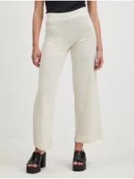 Cream women's ribbed wide trousers ONLY Cata - Women's