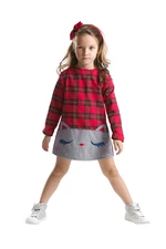 Mushi Red Plaid Kitten Dress