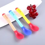 Baby Color Changing Spoon 3pcs/set Small Toddlers Utensils Plastic Baby Spoons Infant Feeding Tool Heat Sensitive Kids Tableware