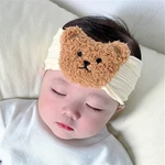 Newborn Plush Bear Headwrap Children's Headdress Bow Hair Band Elastic Headband Baby Girls Infant Hair Accessories Turban