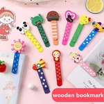 Wooden cartoon bookmarklet creative small fresh student with scale bookmark cute prize gift learning stationery