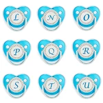 Silicone Pacifier Letter Blue Baby Drill Pacifier Luxury Blue Baby PacifierName Initial Letter Teether Newborn Baby Shower Gifts