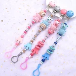 4 Colors Baby Pacifier Clips Handmade Making Cute Crown Holder Chain Silicone For Babies Teething Toy Newborn Pacifier Chain
