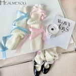 Lolita Gothic Korean Style Bandage JK Elastic Ribbon Cotton Leg Sleeves Calf Leg Warmers Y2K Foot Covers Women Leg Sleeves